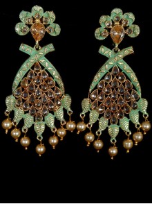 Reverse Ad Earrings With Meenakari Work